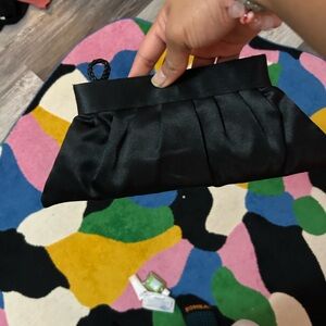 Black satin bag